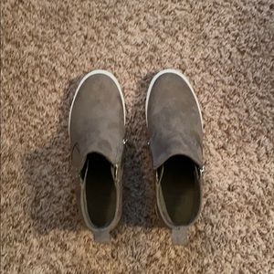 Brand new taupe wedge sneakers!